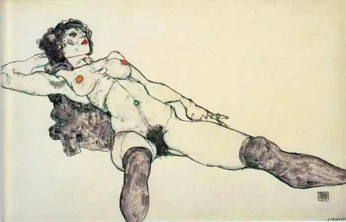 Schiele, Egon: Reclining nude