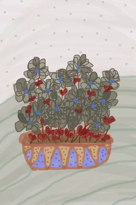 Sillen, Christina: Bohemian Flowerpot "Shadow Flower Sketch"