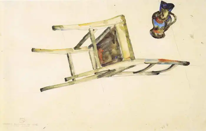 Schiele, Egon: The organic movement of the chair and pitcher