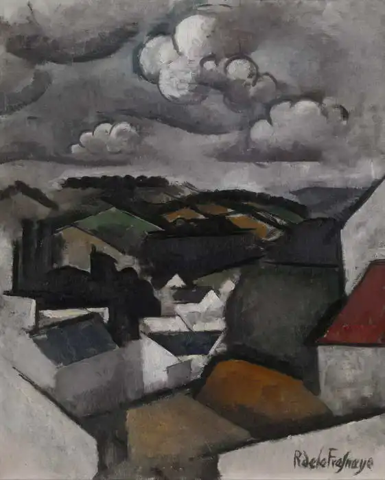 La Fresnaye, Roger: Landscape with village, hills for Meulan