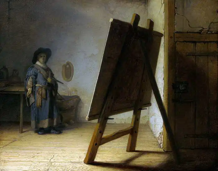 Rembrandt, van Rijn: Artist in studio