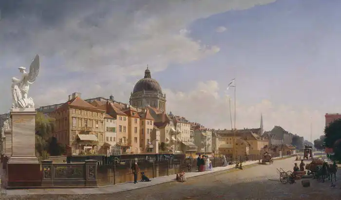 Gaertner, Eduard: Vue des maisons à Schloßfreiheit