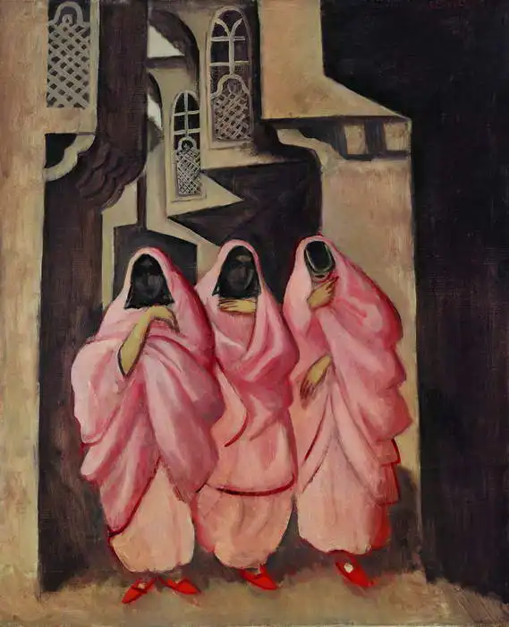 Grosvalds, Jāzeps: Three women on a street in Baghdad