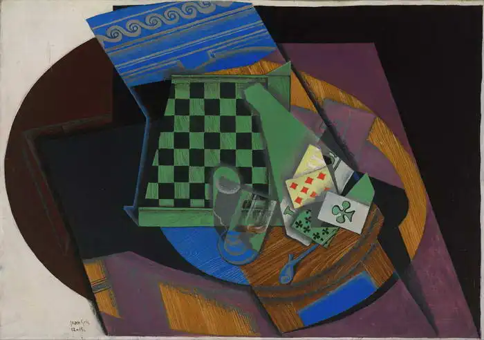 Gris, Juan: Chess board and playing cards