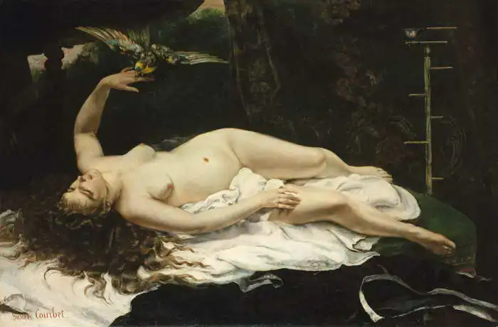 Courbet, Gustave: Woman with parrot