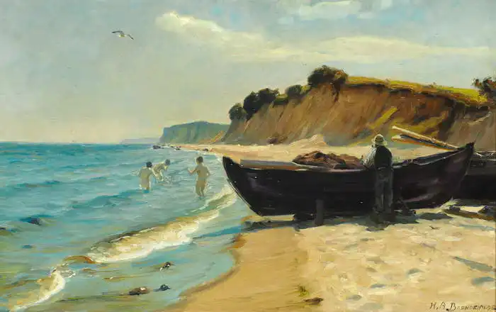 Brendekilde, Hans Andersen: Summer day at the beach with the boys and fishermen
