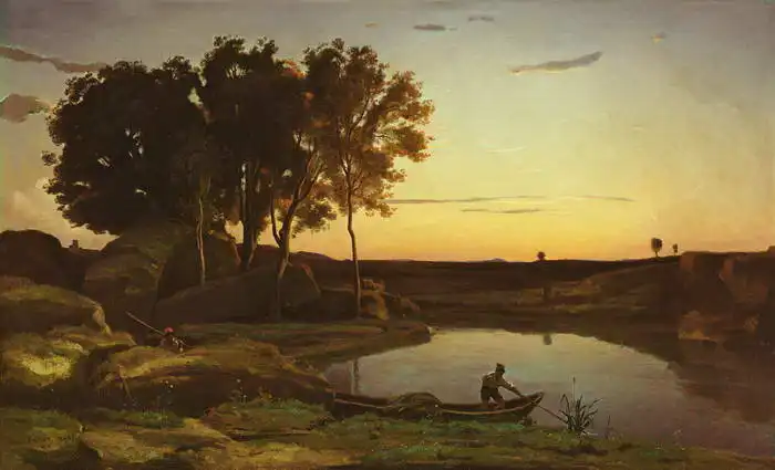 Corot, J. B. Camille: Landscape with lake