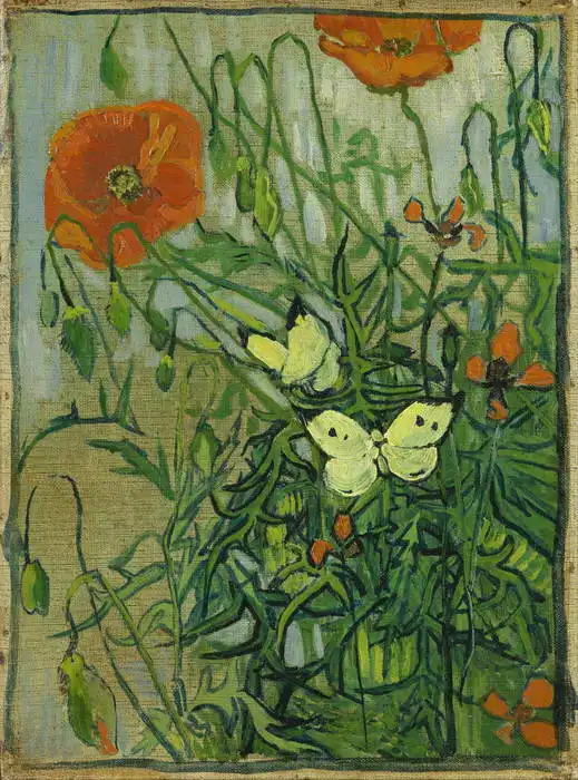 Gogh, Vincent van: Butterflies and poppies