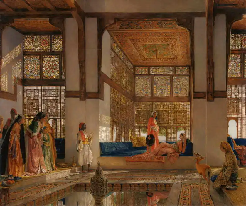 Lewis, John Frederick: Lady receives visits