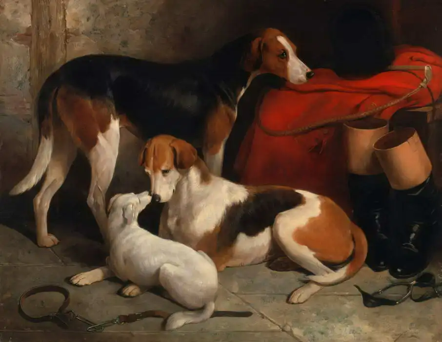 Barraud, William: Foxhound with a terrier