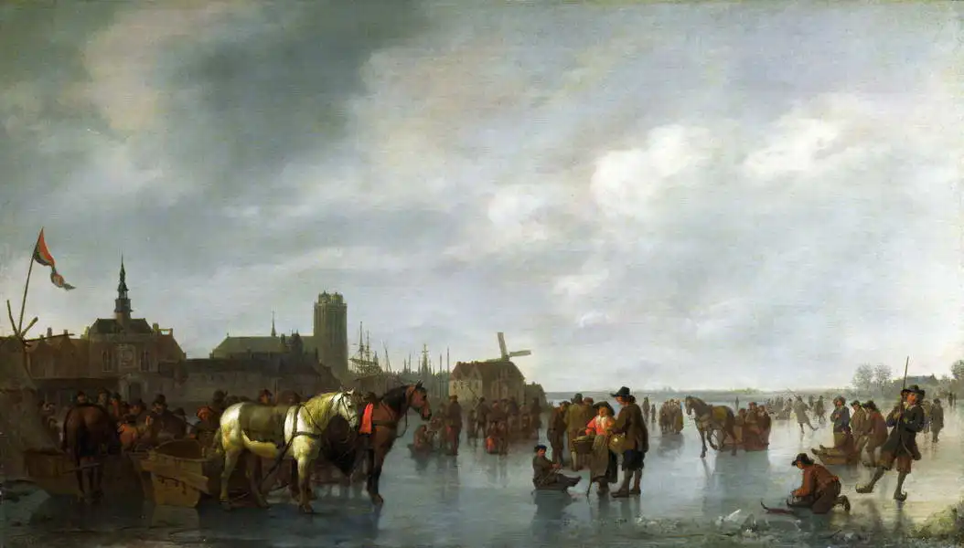 Calraet, Abraham van: Sobre el hielo frente a Dordrecht