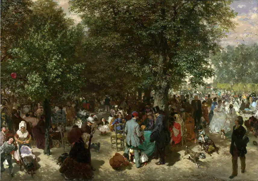 Menzel, Adolph: Afternoon in the Tuileries gardens