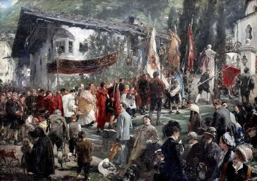 Menzel, Adolph: Procession in Hofgastein