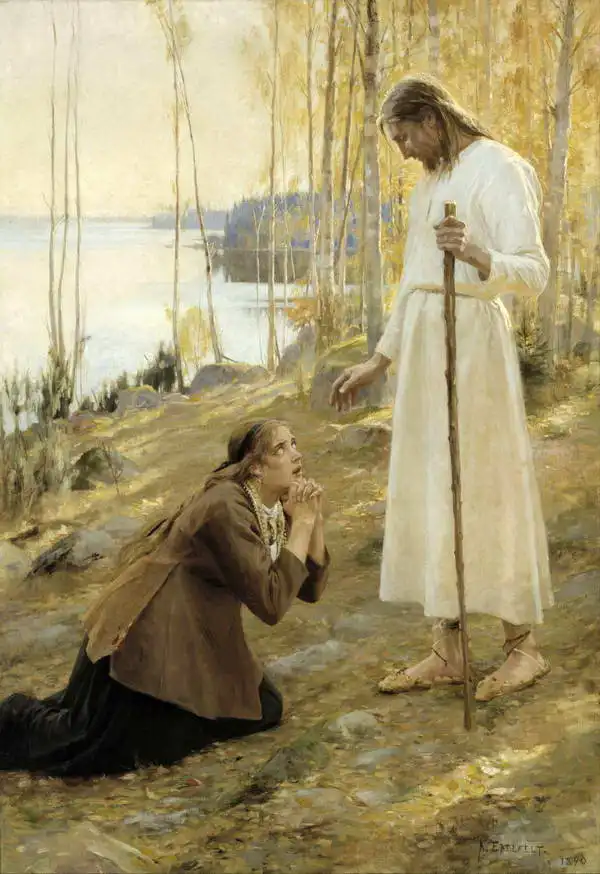 Edelfelt, Albert: Christ and Mary Magdalene
