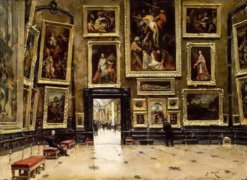 Brun, Alexandre: View of the Salon Carré in the Louvre