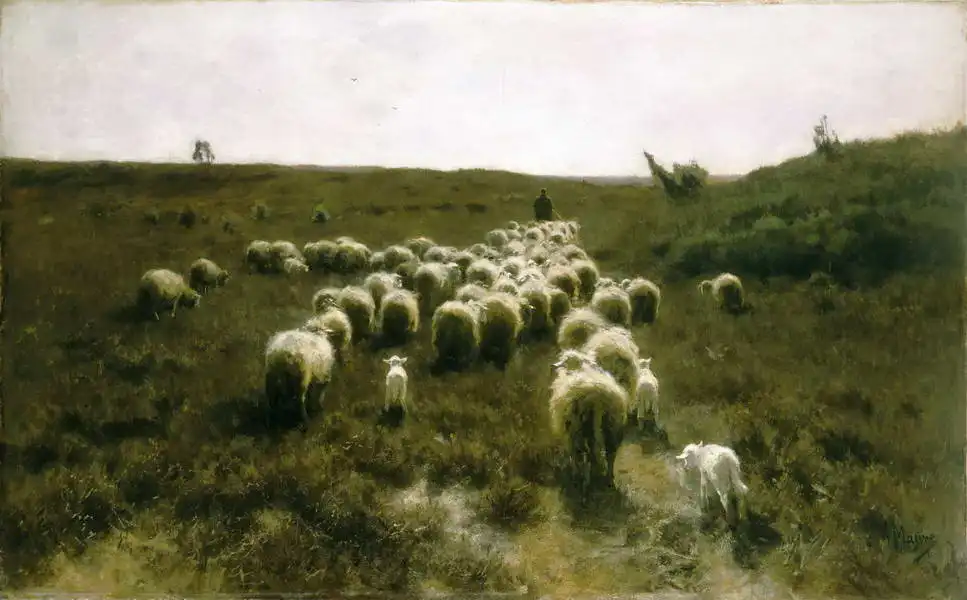Mauve, Anton: Return of the herd, Laren