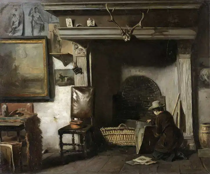 Mauve, Anton: Workshop painter Pieter Frederik van Os in Haarlem