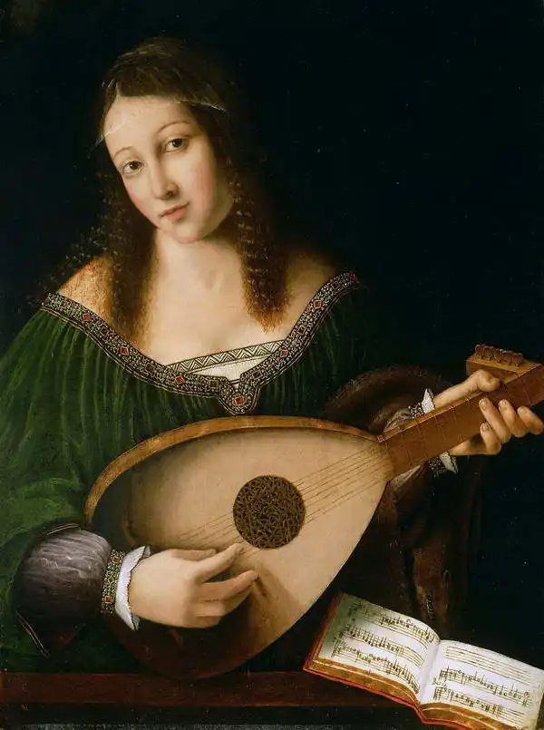 Veneto, Bartolomeo: Lady playing the lute