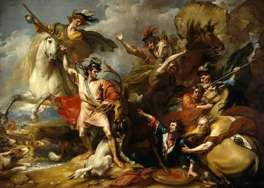 West, Benjamin: Alexander III. Scottish rescued from a rabid deer fearless Colin Fitzgerald