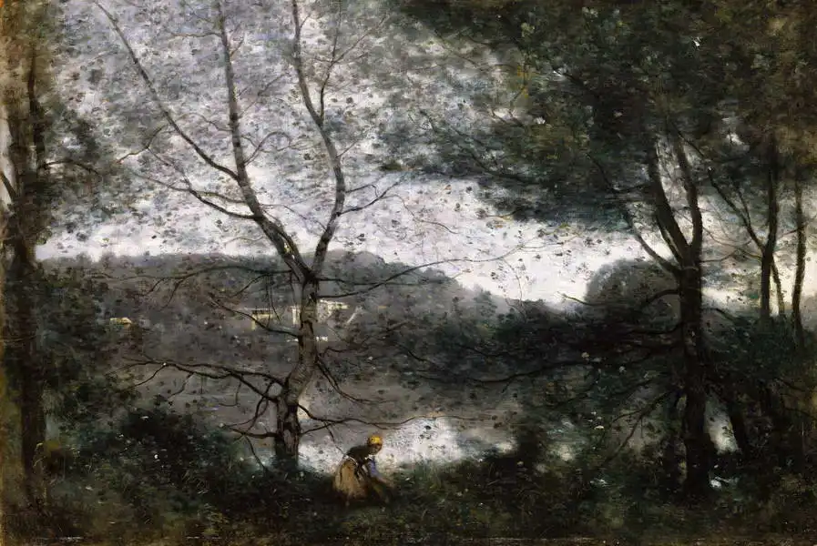 Corot, J. B. Camille: Au bord de la rivière