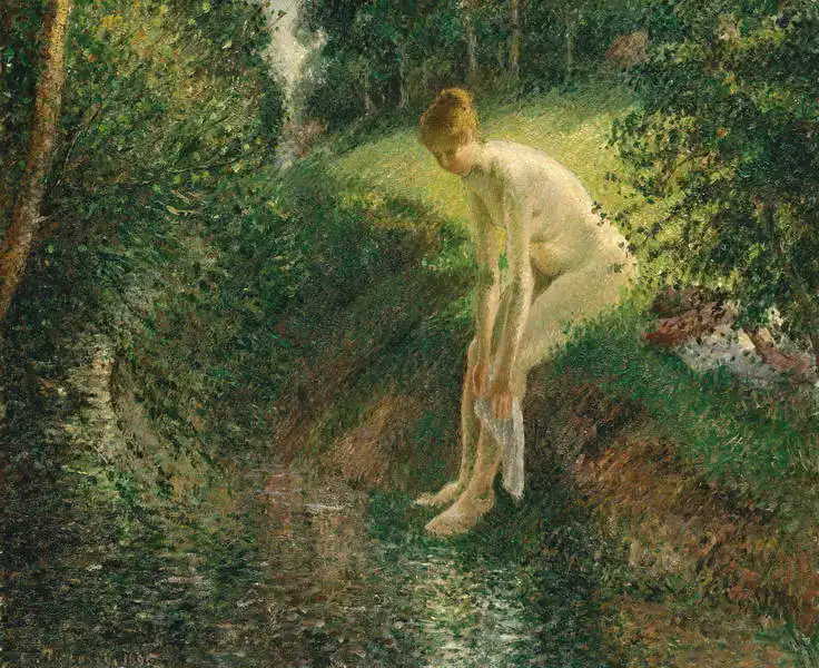 Pissarro, Camille: Bathing in the woods