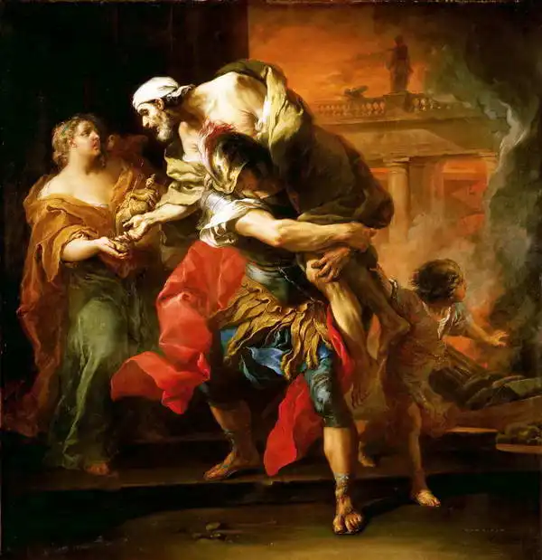 Loo, Carle van: Aeneas carries Anchise