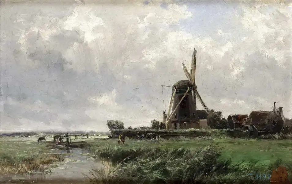 Haes, Carlos de: Holan mill