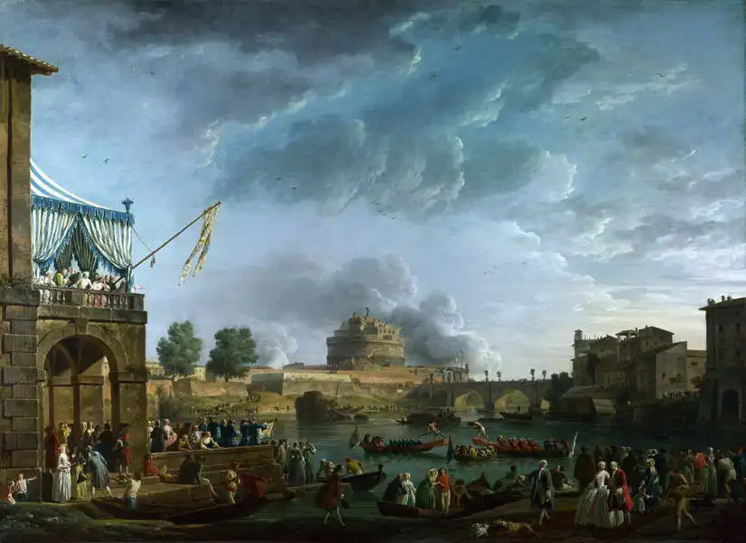 Vernet, Claude Joseph: Compétition sportive sur le Tibre à Rome