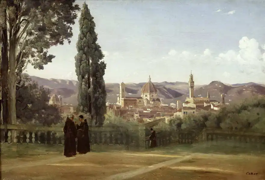 Corot, J. B. Camille: View of Florence from the Boboli Gardens