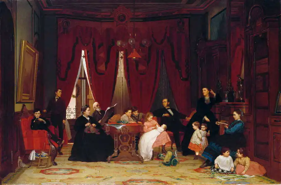 Eastman, Johnson: Familia sentada