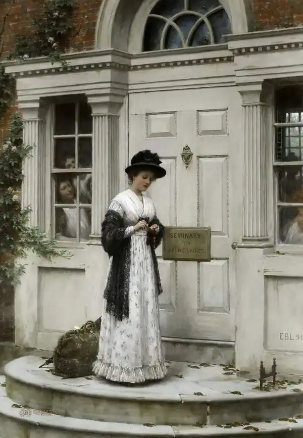 Leighton, Edmund Blair: The new governess