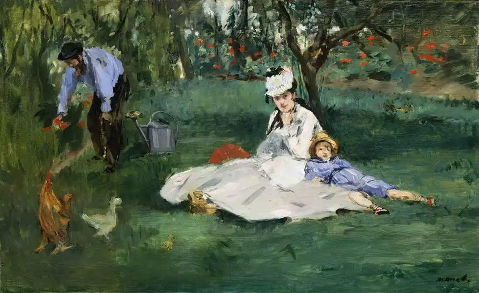 Manet, Edouard: Monet Family in the Garden at Argenteuil