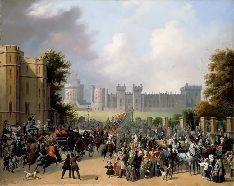 Pingret, Edouard: Arrivée du roi Louis Philippe au château de Windsor