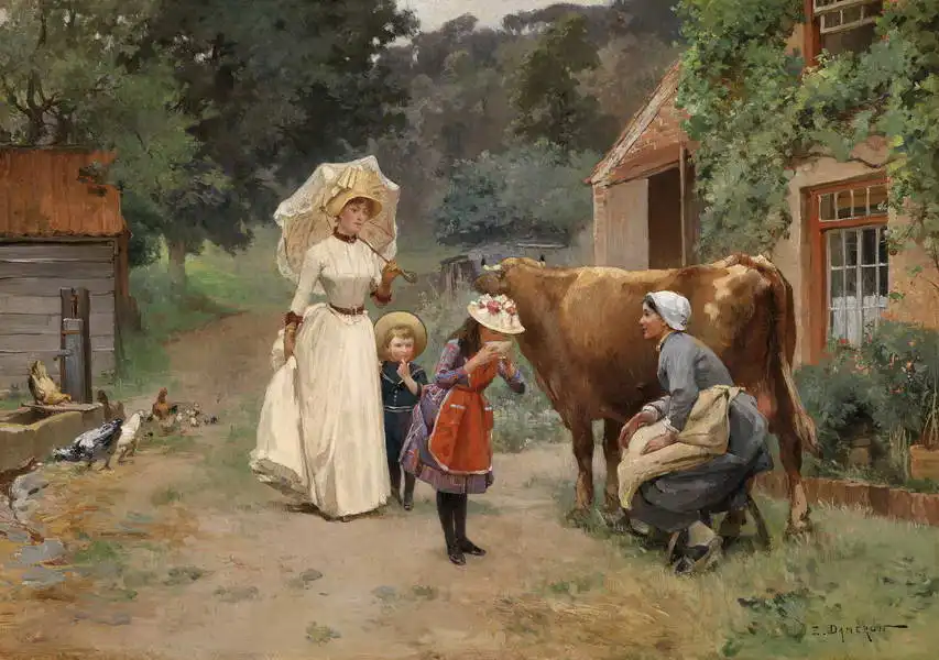Dameron, Emile Charles: Visite la granja