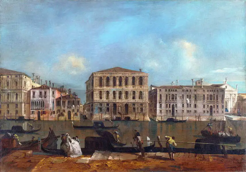 Guardi, Francesco: Venice, Grand Canal with Palazzo Pesaro