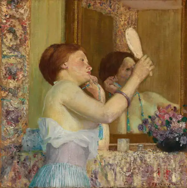 Frieseke, Frederick Carl: Woman with mirror
