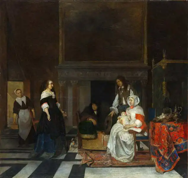 Metsu, Gabriel: Visit the nursery