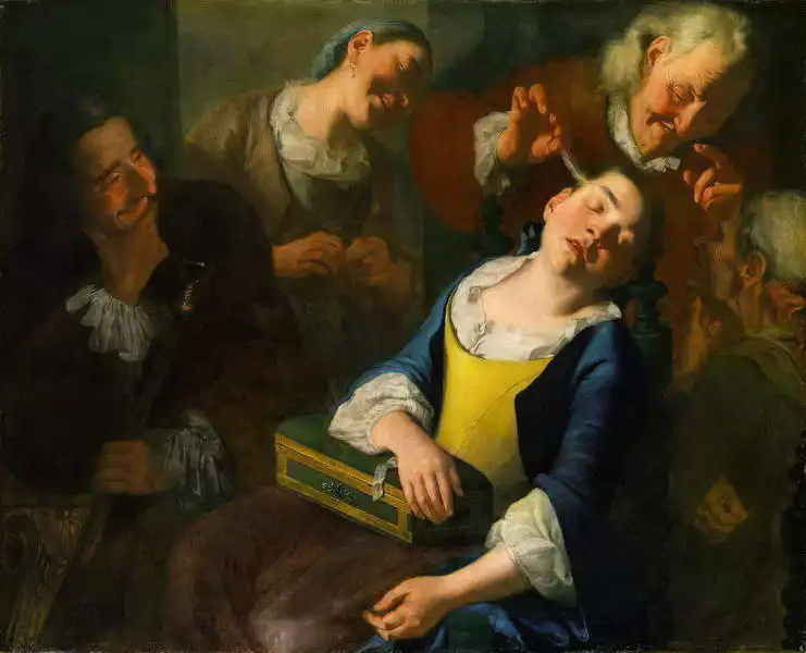 Traversi, Gaspare: Teasing a sleeping girl