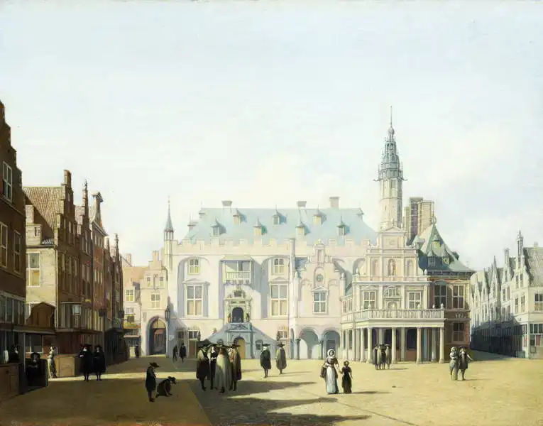 Berckheyde, Gerrit: Market Square and City Hall, Haarlem