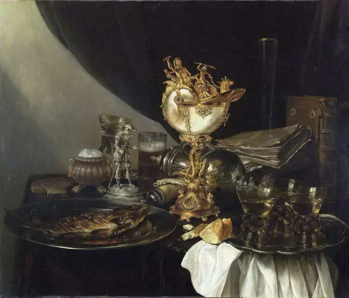 Heda, Gerrit Willemsz: Still life with Nautil