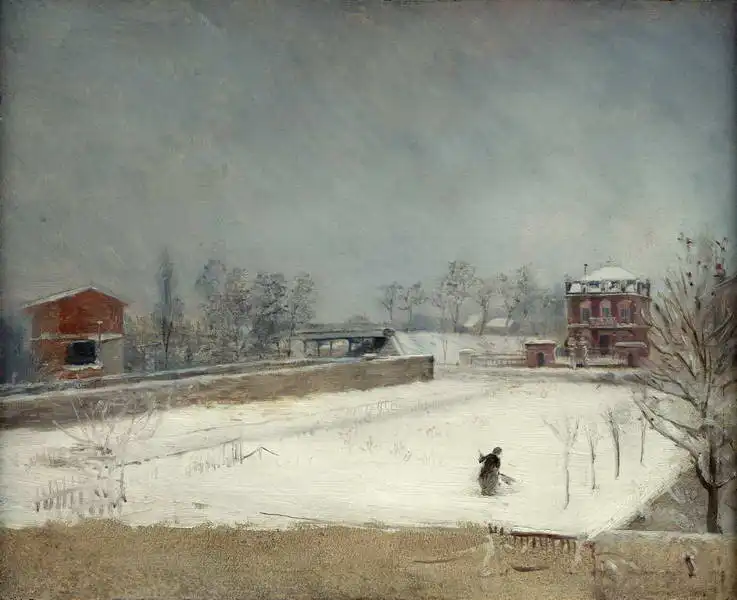 Nittis, Giuseppe de: Winter landscape