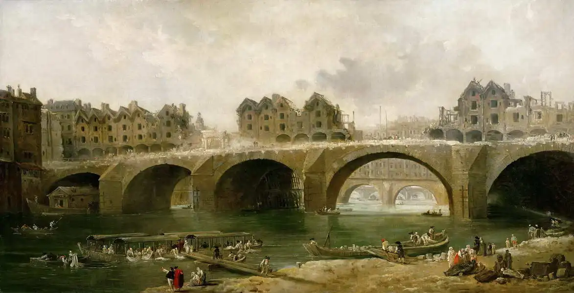 Robert, Hubert: Demolition houses on the Pont Notre Dame