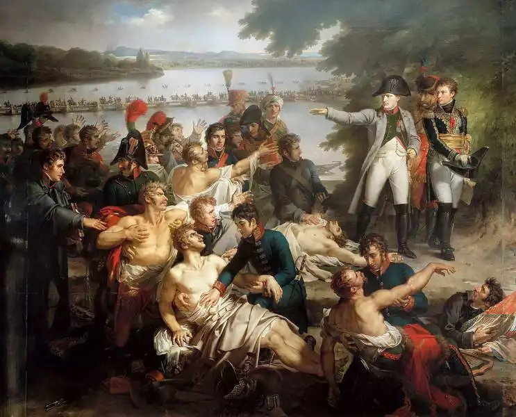 Meynier, Charles: Return of Napoleon to the island of Lobau after the Battle of Essling