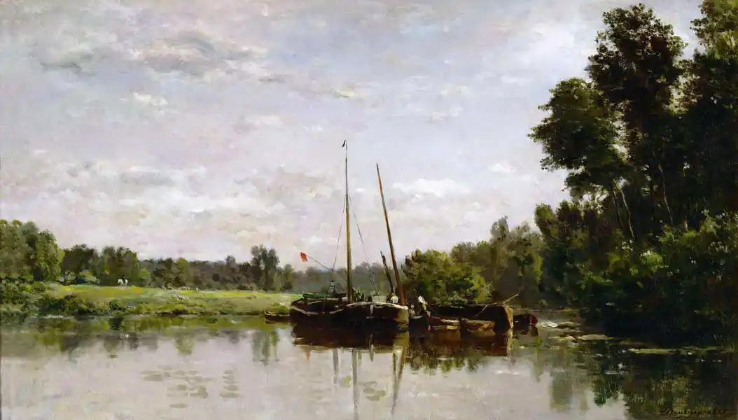 Daubigny, Charles-Francois: Boats on the Oise