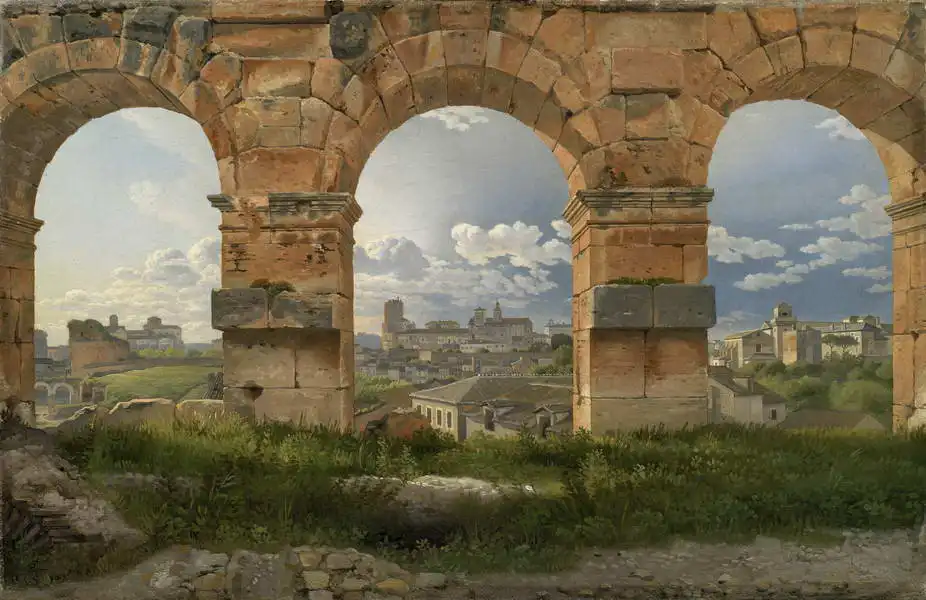 Eckersberg, Christoffer W.: Three of the northwestern arches Colosseum in Rome