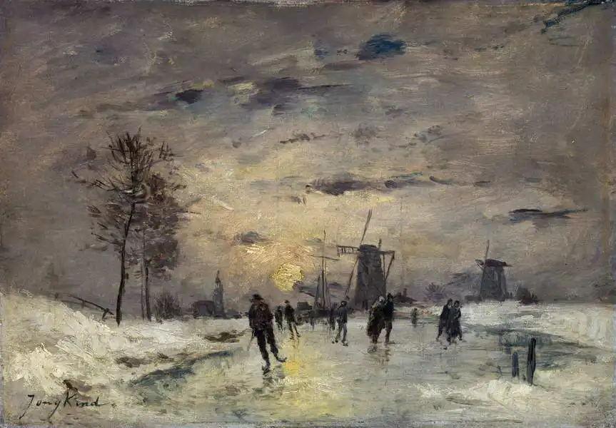 Jongkind, Johan: Skating in Holland