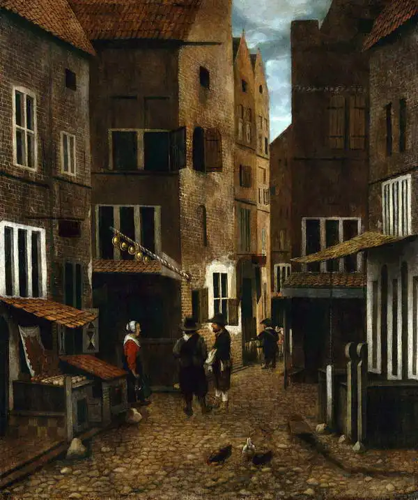 Vrel, Jacobus: Street scene
