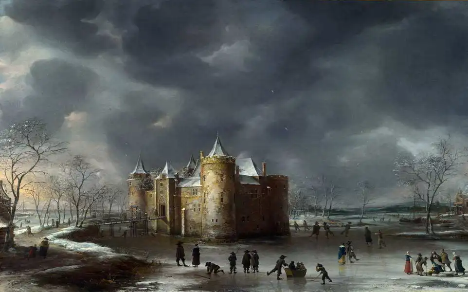 Beerstraaten, Jan: Muiden Castle in winter