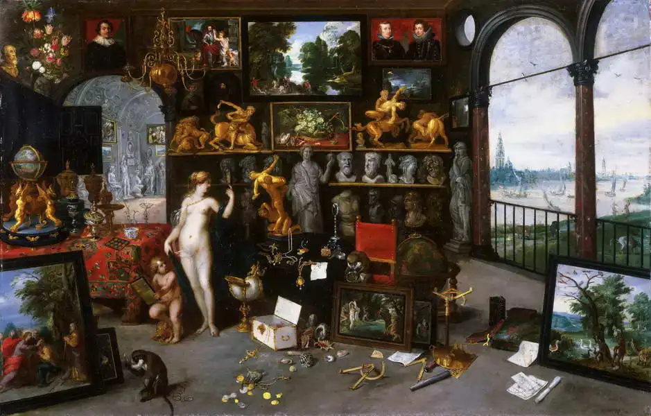 Brueghel, Jan, the younger: Allegory of sight (Venus and Cupid in the gallery of images)