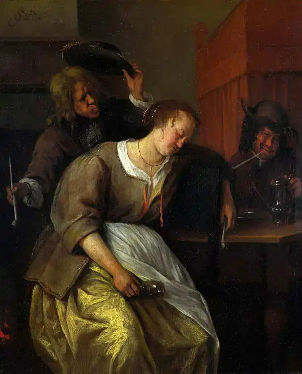 Steen, Jan Havicksz: Homme et femme ivres de vapeur